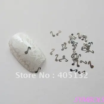

MS-143-1 Free Shipping Silver Music Sign Nail Art Metal Sticker Nail Art Decoration Fancy Outlooking