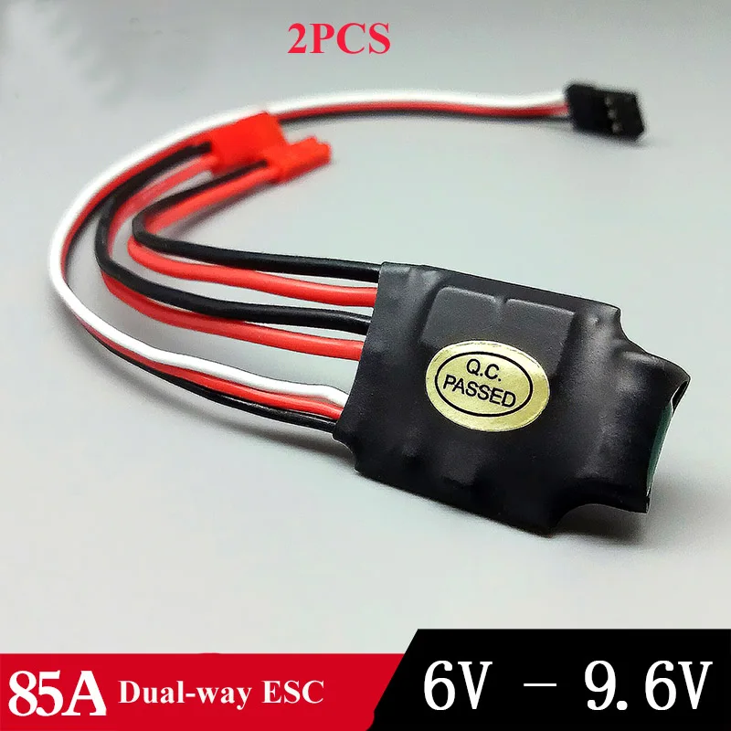 

2pcs Micro Mini 85A Dual-way Brushed ESC 6v-9.6v Bidirectional Brush with Forward/Backward Function for RC Climbing Cars