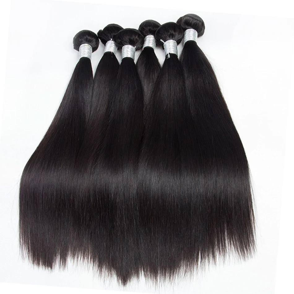 Volys Virgo Peruvian Straight Hair Bundles With Closure 3 Bundle Remy Weave Human Hair Bundles With Closure 4 pcs/lot