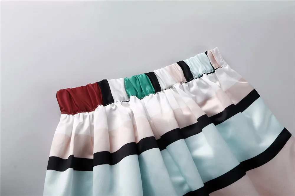 Женские макси юбки с высокой талией 100 см, винтажные длинные плиссированные юбки в полоску длиной до пола, Saias Jupe Longue SP001