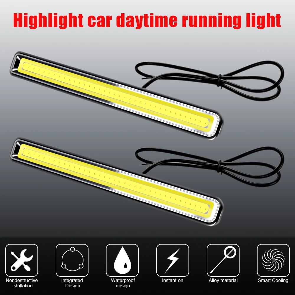 

12V Waterproof Auto Car COB Driving Fog Lamp Car Warning Light Driving lamp LED DRL Daytime Running Lights Car light Accessories