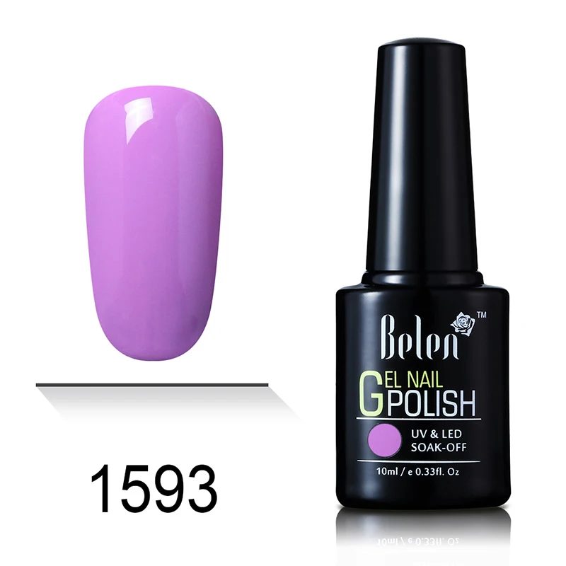 Belen 10 мл чистый цвет УФ гель лак для ногтей светодиодный органический впитывающий гель Лаки Декор для ногтей, салон Полупостоянный лак основа верхнее покрытие - Цвет: 1593