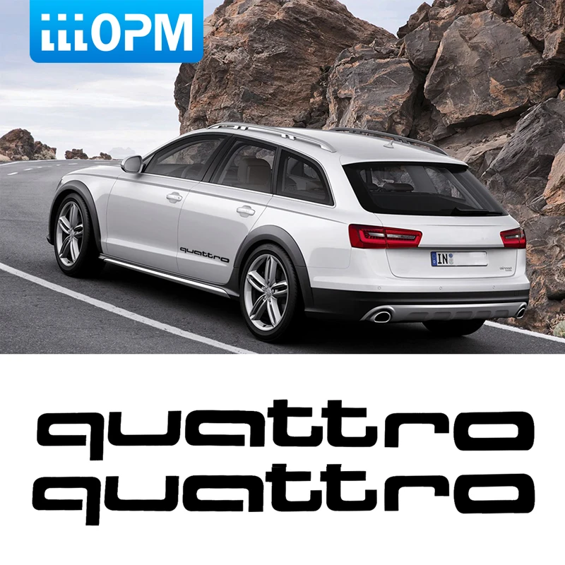 2x Quattro Logo Car Styling Car Body Sticker Vinyl Decal Car Sticker For Audi A5 A6 Q5 A4 B8 A3 Q7 A7 A8 Q3 Quattro A4 B6