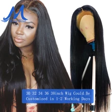 Missblue/30, 32, 34, 36, 38, 40 дюймов, человеческие волосы на шнуровке, парики для черных женщин, бразильские волосы Remy 360