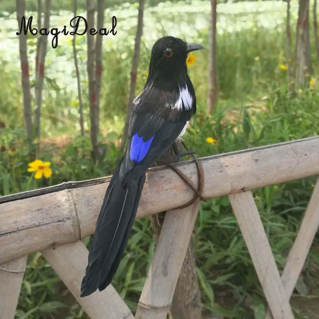   2pc/set Lifelike Raven Magpie Birds for Garden Halloween Wedding Yard Decoration