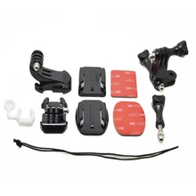 Go Pro J-Hook Buckle + Screw Nuts +Flat Curved Mount + 3M Sticker + Quick Buckle + 3-Way Arm + Locking Plug + Fixed Rope for Cam