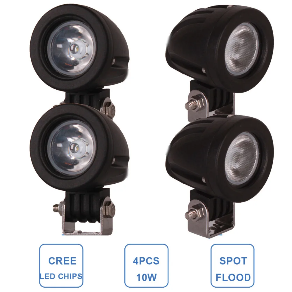 Taben Motorcycle Spotlight Headlight Super Bright U3 10w Led Work