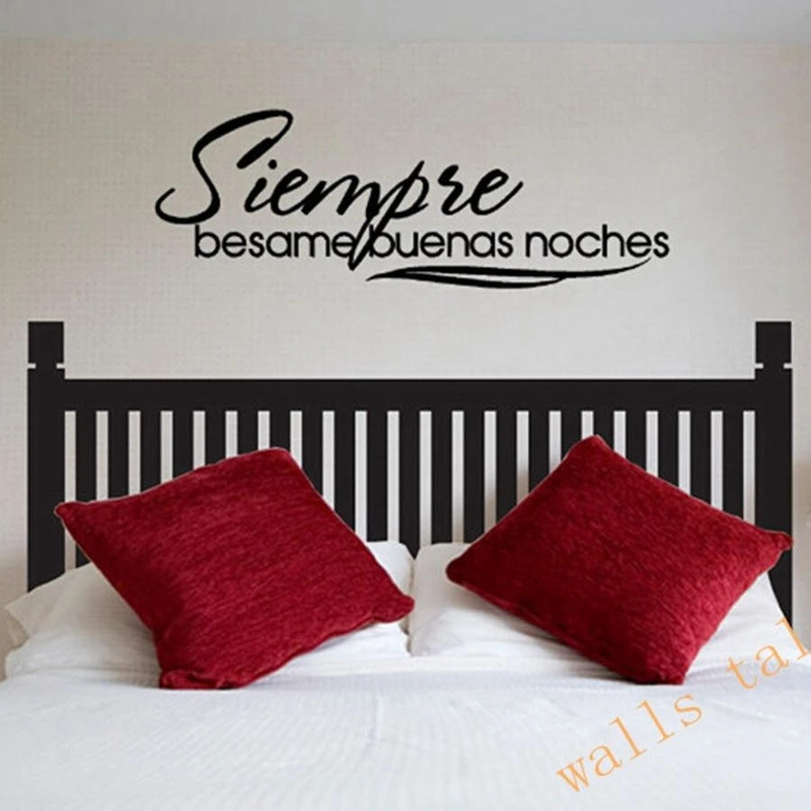free shipping Siempre Besame Buenas Noches Spanish Vinyl Decal bedroom Wall  Sticker decor,spa3004|decal car stickers|stickers lipdecal stickers car -  AliExpress