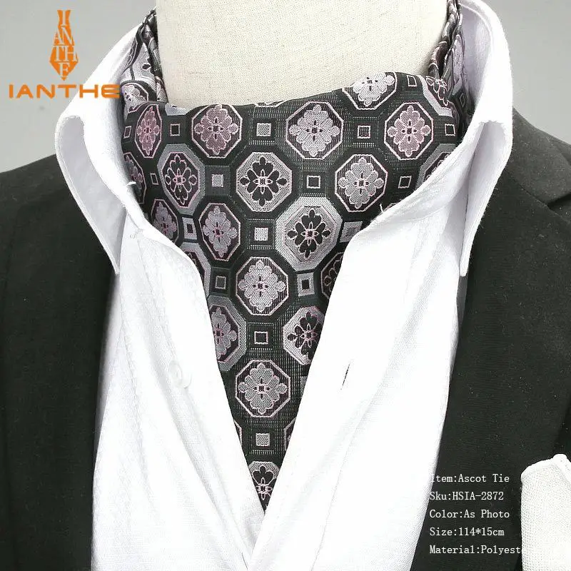 Брендовый модный джентльменский клетчатый галстук с геометрическим рисунком для свадебной вечеринки, мужской галстук, деловой костюм, рубашки, галстук - Цвет: IA2872