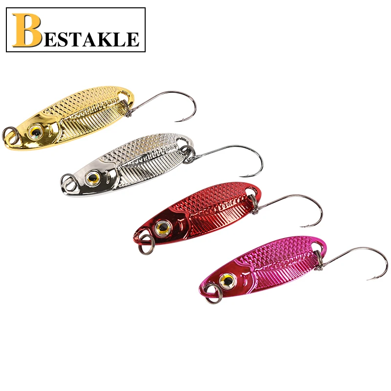 2pcs Trout Spoon Fishing Lures Jigging Metal Sequins Baits 1.5g 2.5g 3.5g 