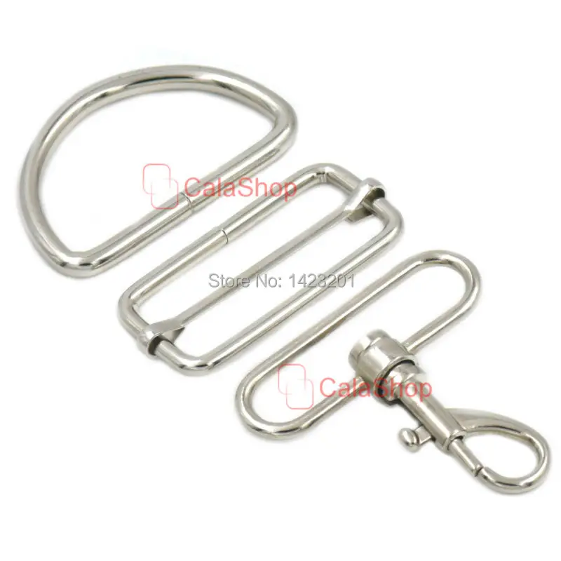 2 Sets / Lot 50mm 2" Swivel Clip Snap Hook Buckles Adjuster Triglides