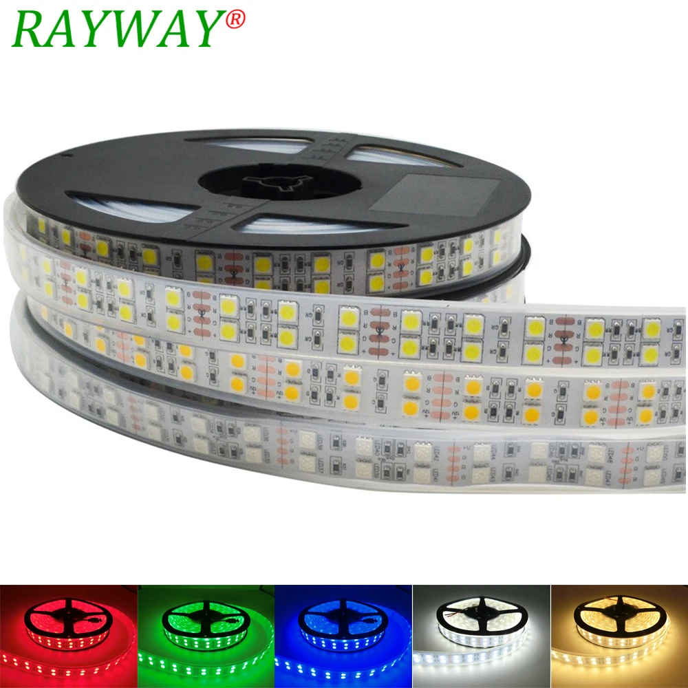 

DC12V 5M LED Strip Light Flexible 5050 600LEDs Double Row Led Ribbon Tape IP20/IP67 Waterproof White/Warm/RGB Home Decora Lamp