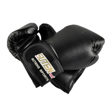 

SUTENG PU leather sport training equipment Boxing Gloves black