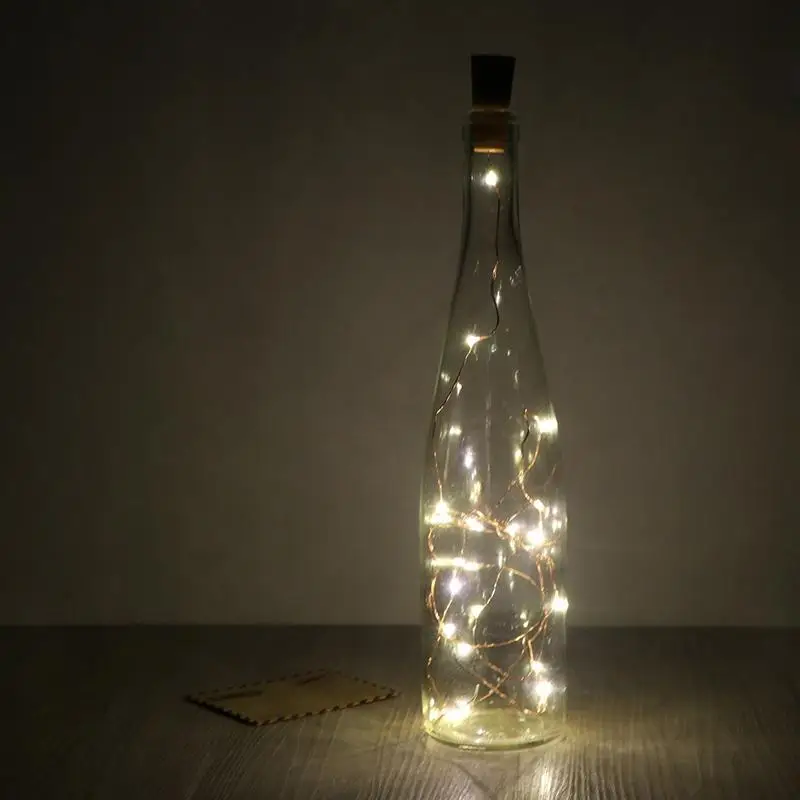 

Adeeing 10Pcs 2M 20LED Wine Bottle Light Cork Shape Battery Copper Wire String Lights for Bottle DIY Christmas Wedding Party