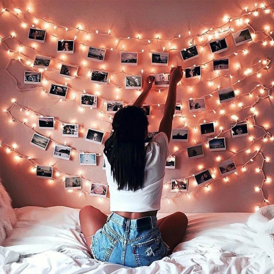 10M Photo Clip 100-Led String Fairy Lights Battery Party Christmas for Home Room 10M Photo Clip 100-Led String Fairy Lights Battery Party Christmas for Home Room