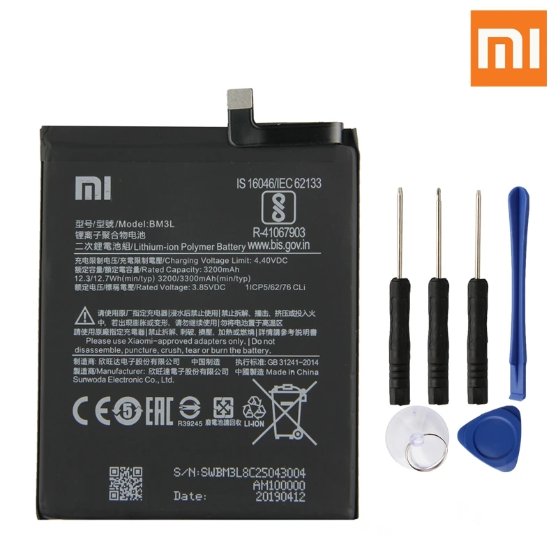 Xiao Mi Original Replacement Phone Battery BM3L For Xiaomi 8 Lite MI8 Lite Genuine Rechargeable Battery 3350mAh