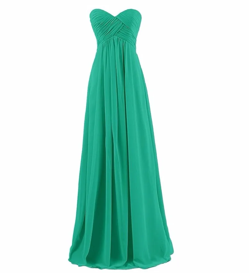 Elegant Chiffon Pleat Long Bridesmaid Dress | Uniqistic.com