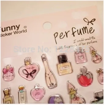 

New funny perfume style 3D sticker / deco PVC mobile sticker / Sign post / Decoration label / DIY multifunction