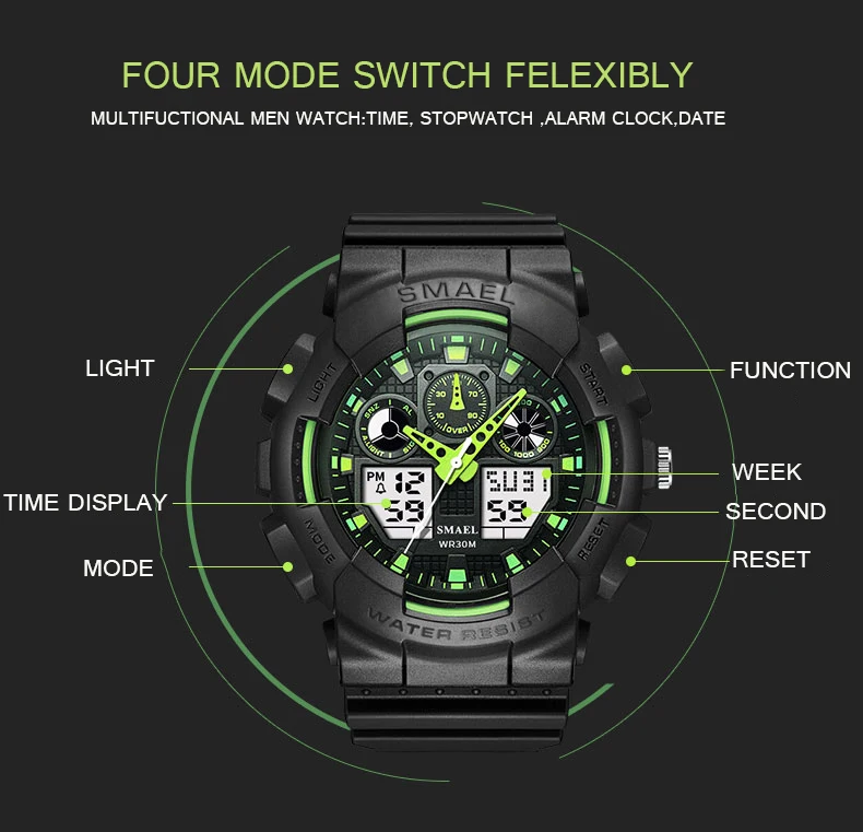 SMAEL, брендовые часы, мужские, спортивный, светодиодный, цифровой, мужские часы, s часы, лучший бренд, Роскошные, Relogios Masculino, Montre Homme, WS1027