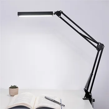 

HUANJUNSHI LED Desk Lamp Long Arm Clip-On Light Office Lamp Touch Flexible Table Lamp Students Reading Led Light