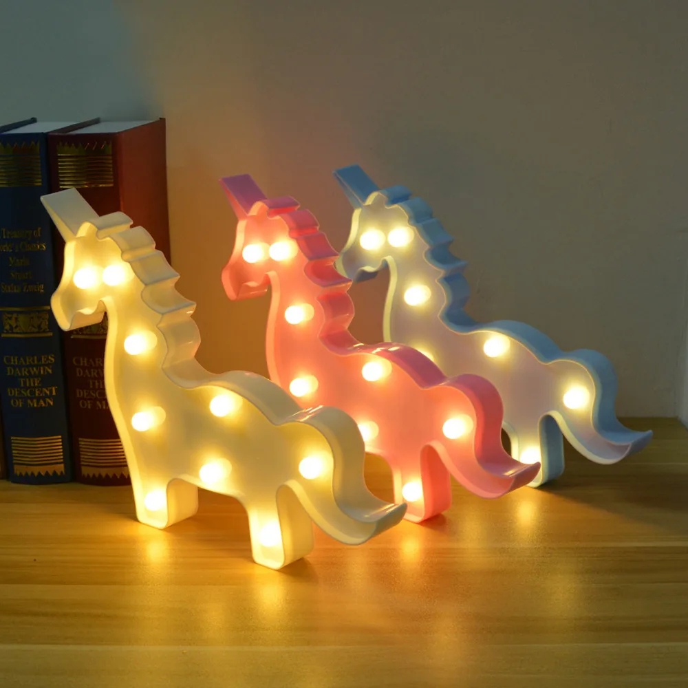 Novelty Unicornio 3D Unicorn LED light Table lamp home Bedroom Party holiday Decoration night
