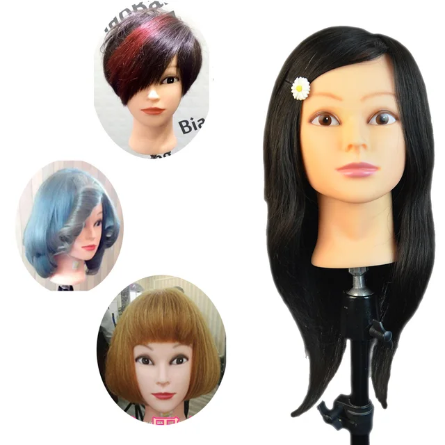 Aliexpress 100 Human Hair Training Mannequin Head For 100 Human Hair Training Mannequin Head For Hairdressers 18 Virgin Manikin With