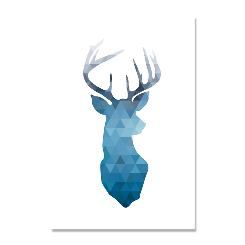 Abstract Deer Wall Art Cuadros Nordic Poster Geometric Wall Pictures For Living Room Canvas Painting Home Decor Modern Unframed