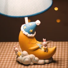 Lovely Animals and Sleeping Moon Cartoon Cute Children Room Desktop Night Lights Kids Table Lamp As