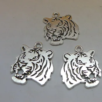 

A6167 Wholesale 25pcs/bag Tibet Silver Tiger Charms Pendant Jewelry Accessories