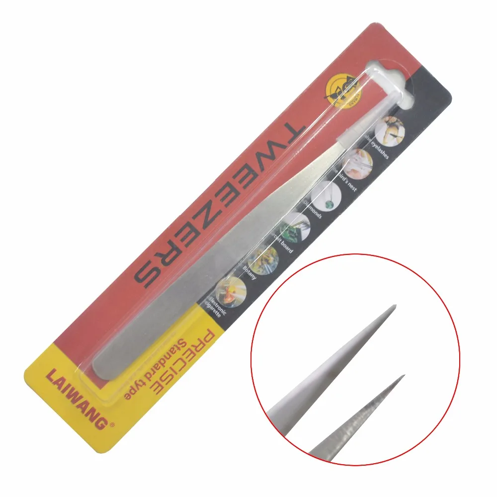

WUF 1Pc Stainless Steel Straight Tweezers Stainless Steel Tweezers For Nail Art Nippers Eyelash Extensions