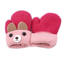 Горячая Распродажа, Детские Зимние перчатки для девочек и мальчиков с рисунком медведя из мультфильма, теплые перчатки для детей от 1 до 4 лет