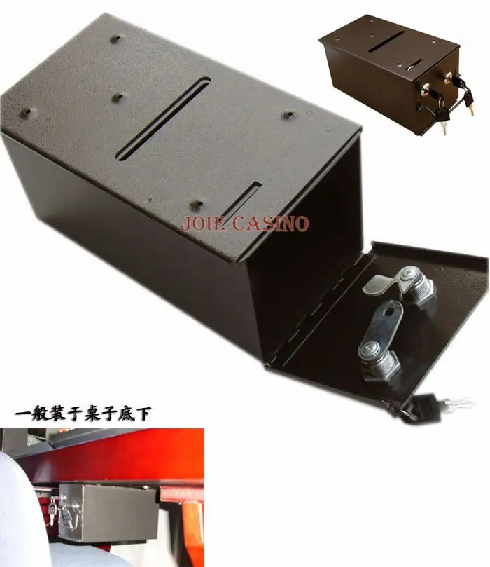 1pc Drop Box with 2 Locks and Bill Frame Casino Toke box poker table accessories