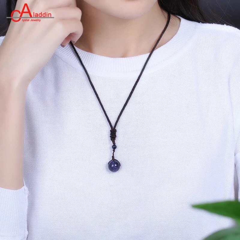 Aladdin Natural 14mm Round Beads Crystal Agat Pendant lovers' Classic jewelry Necklace Men/Women Quartz Fashion Charm Gift Aladdin Natural 14mm Round Beads Crystal Agat Pendant lovers' Classic jewelry Necklace Men/Women Quartz Fashion Charm Gift