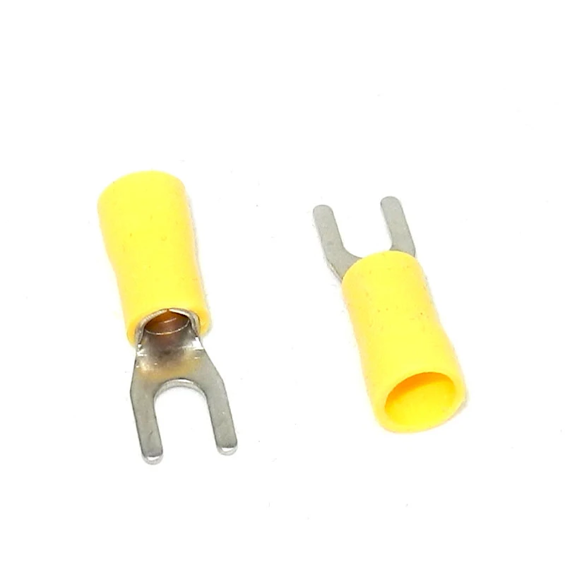 for 8mm bolt or screw 50 8.4 yellow fork terminal crimp connector 25 50 100 pack