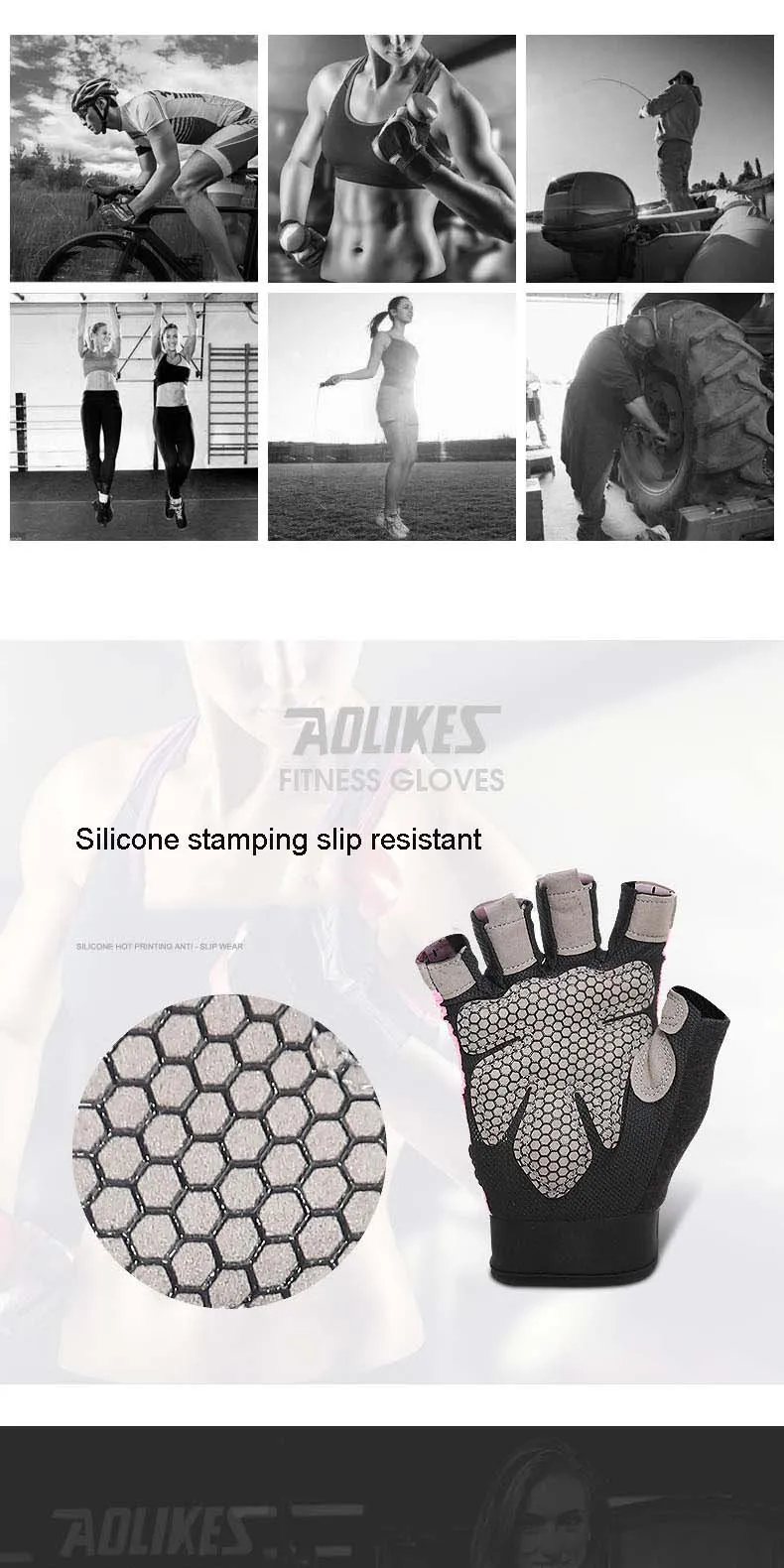 Спортивный Бодибилдинг Фитнес перчатки на пол пальца Для женщин Для мужчин беспроводные перчатки для тяжелой атлетики тренажерный зал велосипед