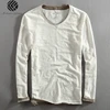 Men Spring Autumn Fashion Brand China Style Bamboo Cotton Fake Two Pieces V-neck Long Sleeve T-shirt Male Casual Thin Tee Tshirt ► Photo 3/5