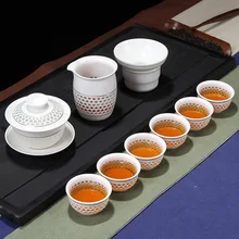 Прямые продажи с фабрики вафельная золотой проволоки крышка чаши(большой) кунг-фу чай набор Подарочная коробка настройки