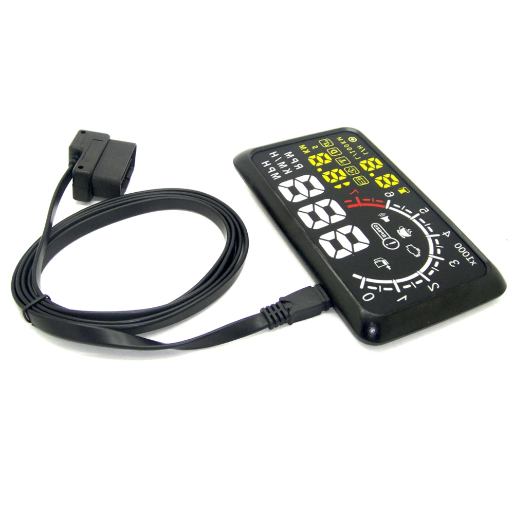 EANOP 5.5 HUD Headup Display Car Speed Projector Car hud Windshield Projector Head OBD2 fuel Overspeed KM/H for Toyota Ford BMW 