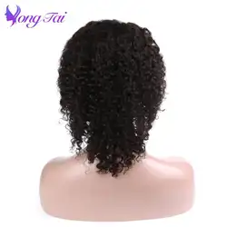 YuYongTai волос странный вьющиеся полный кружево человеческие волосы Искусственные парики 150% плотность предварительно сорвал Remy перуанский