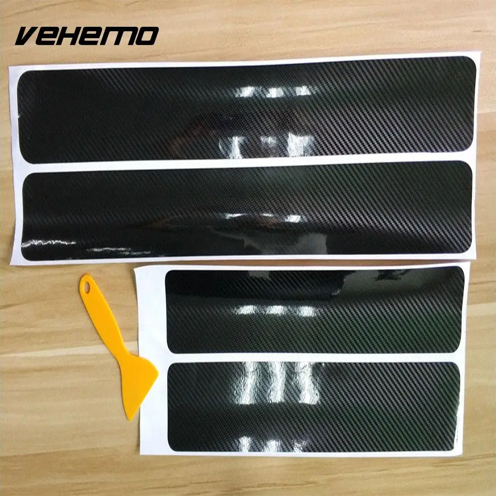 

VEHEMO 5D Carbon Fiber 4PCS Car Door Stickers Threshold Stickers Exterior Decorate Film Sunproof Car Doorsill Stickers Cars