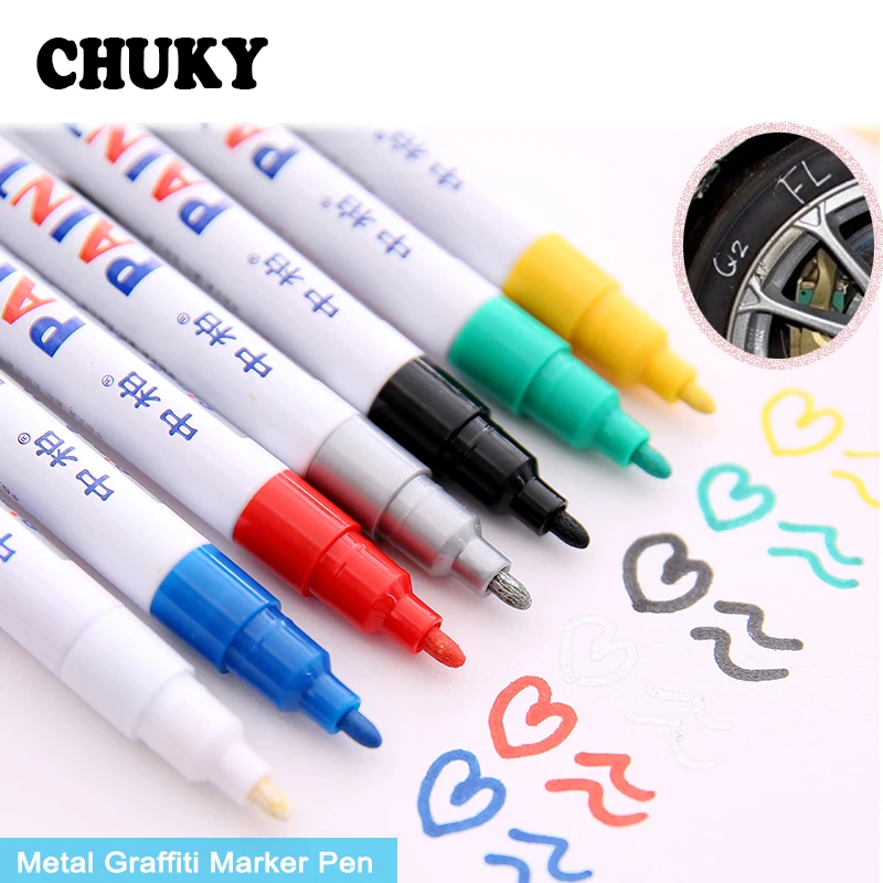 

CHUKY Colorful Waterproof Car Tyre Tread CD Metal Marker Pen For Volkswagen VW Golf 4 5 7 MK4 Honda Civic 2006-2011 Accord 2003