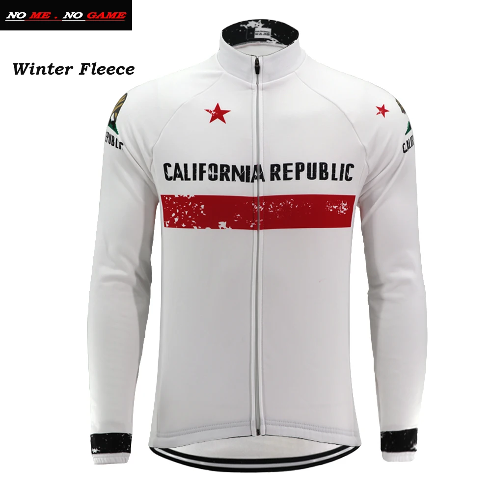 

New men white mountain retro bike jersey Long Sleeve cycling jersey heat Winter Fleece & no Fleece cycling clothing wear Pockets