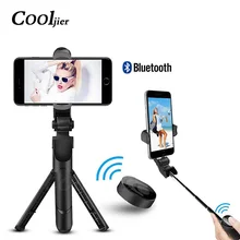 COOLJIER мини беспроводной Bluetooth селфи палка для iPhone X 7 8 6s Plus выдвижной монопод с пультом дистанционного управления для samsung 3 в 1 штатив