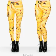 Женские забавные леггинсы с изображением фруктов с 3D принтом банана, желтые леггинсы с изображением фруктов