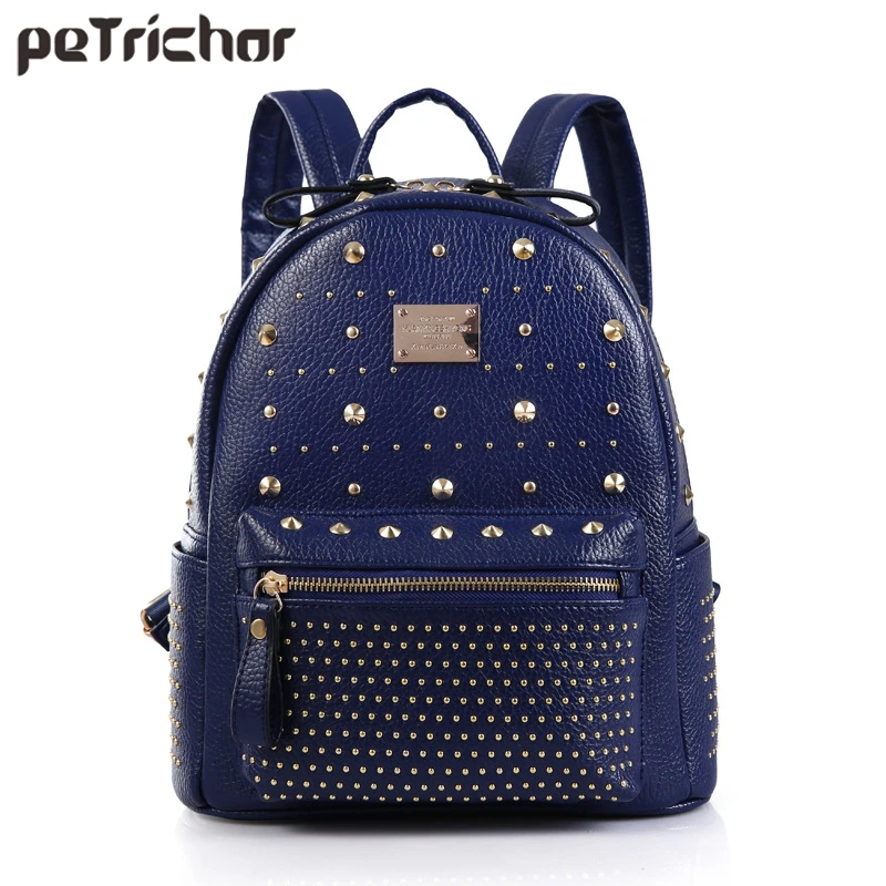 Petrichor, модный женский рюкзак с заклепками, высокое качество, рюкзак в стиле панк, женский, много цветов, на выбор, школьная сумка на плечо для девочек