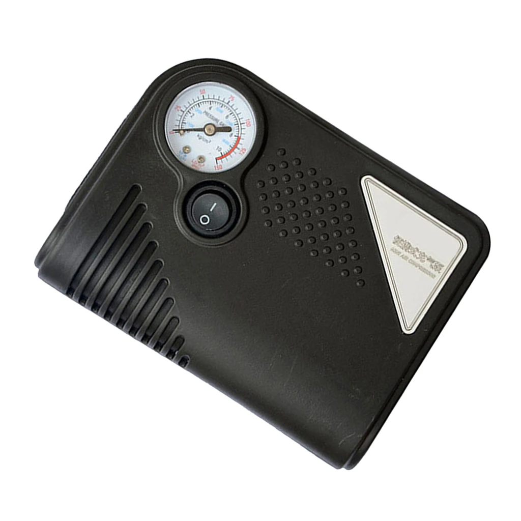 Portable 12V DC Car Tire Inflator Mini Electric Air Compressor Pump Black ABS for Car Motorbike RV SUV ATV
