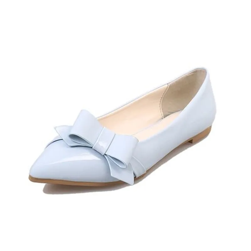 

Hot Slae New Pointed Toe Women Flats Shoes Fashion Slip On Lazy Shoes Sweet Bowtie Casual Shoes Comfortable Pregnant Woman Shoes