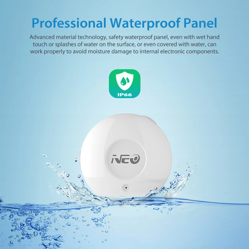 NEO COOLCAM Z-wave Wireless Water Leak Alarm Detector Sensor 868.4MHz Water Flood Leakage Water Intrusion Detector Sensor Alarm
