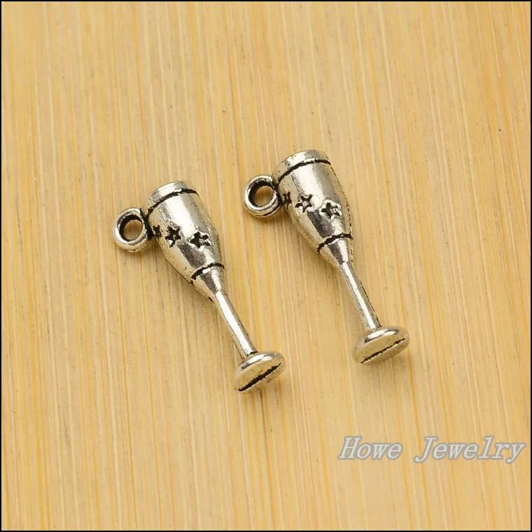 

120 pcs Vintage Charms Wineglass Pendant Antique silver Fit Bracelets Necklace DIY Metal Jewelry Making