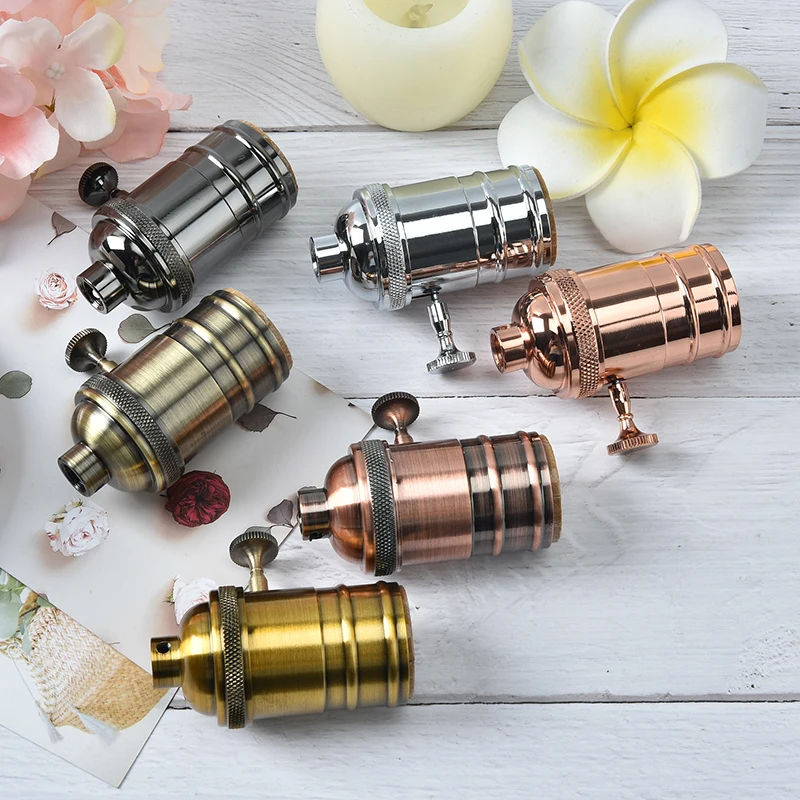 1 PC Vintage Lamp Socket E27 Screw Bulb Base Aluminum Lamp Holder Lustre Lamp holders Fixture Indus al Retro Pendant Fittings